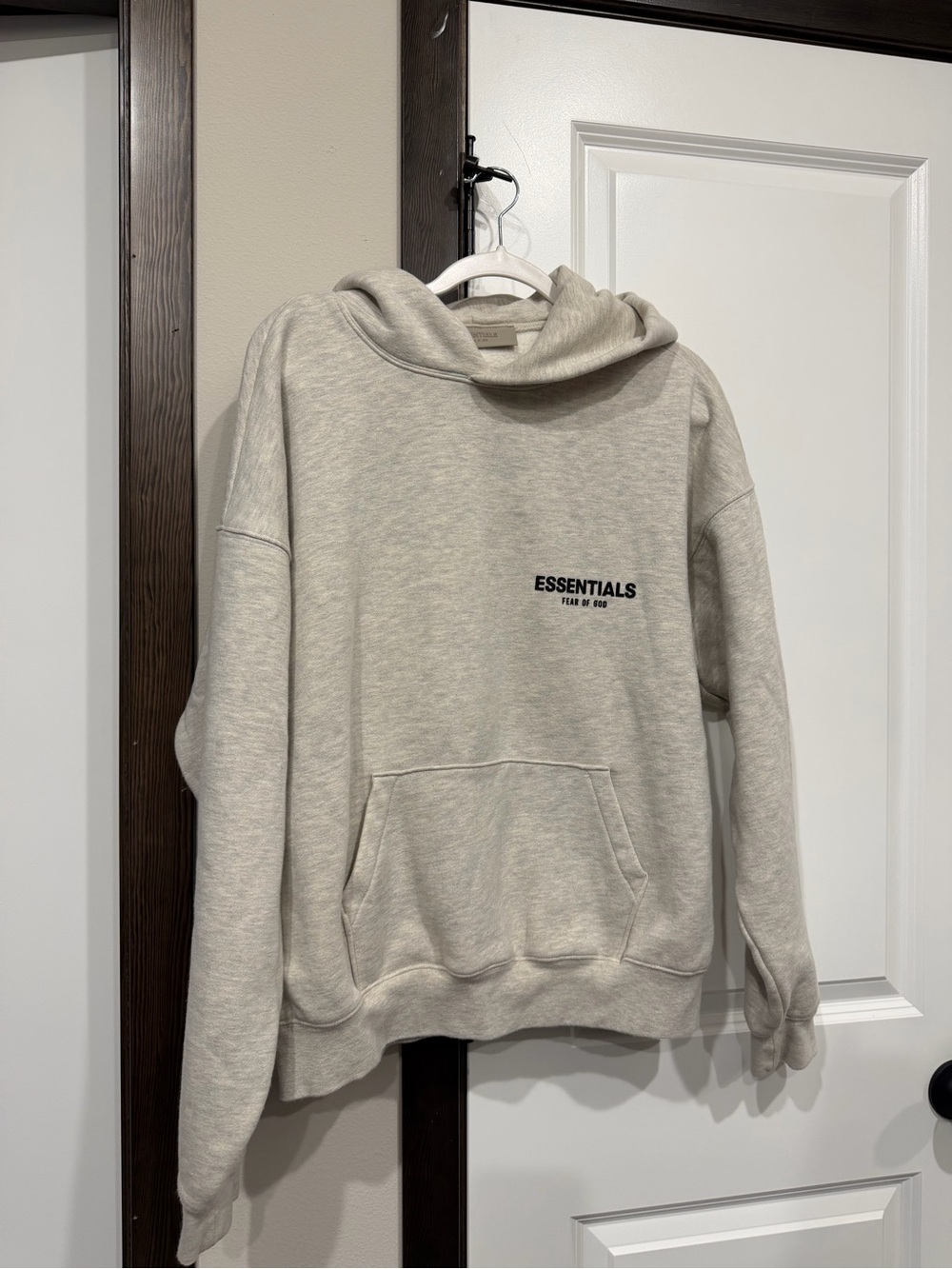 Essentials Men's Crewneck Hoodie in Light Gray